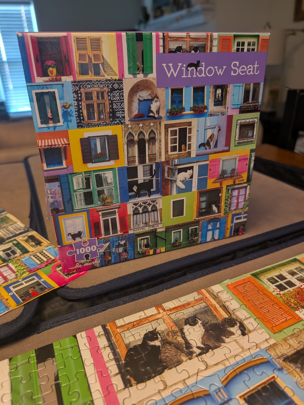 🐈‍⬛🐱1000-Piece Jigsaw Puzzle By Re-marks - "Window Seat" Cats -ALL PIECES  ✅